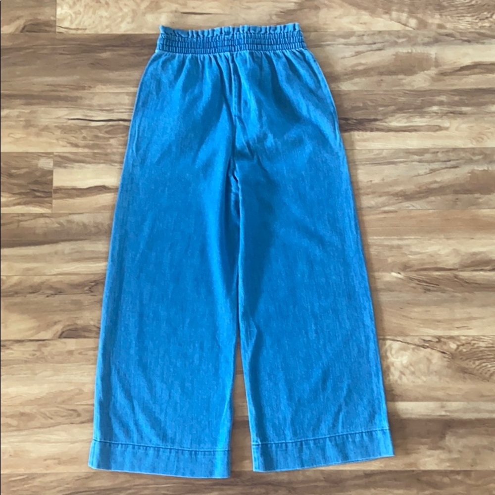 Madewell Indigo Smocked Huston Pull-On Crop Pants - Picture 4 of 16
